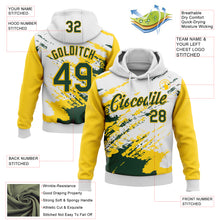 Load image into Gallery viewer, Custom Stitched White Green-Yellow 3D Pattern Design Abstract Fragment Art Splash Sports Pullover Sweatshirt Hoodie
