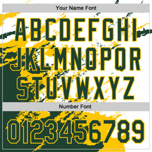 Load image into Gallery viewer, Custom Stitched White Green-Yellow 3D Pattern Design Abstract Fragment Art Splash Sports Pullover Sweatshirt Hoodie
