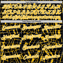 Load image into Gallery viewer, Custom Stitched Black Gold-White 3D Pattern Design Line Sports Pullover Sweatshirt Hoodie
