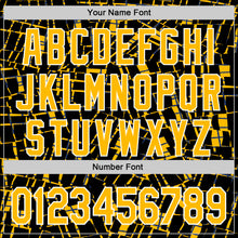 Load image into Gallery viewer, Custom Stitched Black Gold-White 3D Pattern Design Line Sports Pullover Sweatshirt Hoodie
