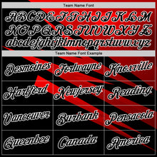 Load image into Gallery viewer, Custom Stitched Black Red-White 3D Pattern Design Line Sports Pullover Sweatshirt Hoodie
