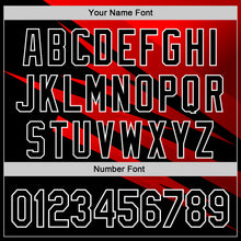 Load image into Gallery viewer, Custom Stitched Black Red-White 3D Pattern Design Line Sports Pullover Sweatshirt Hoodie
