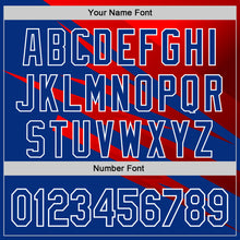 Load image into Gallery viewer, Custom Stitched Royal Red-White 3D Pattern Design Line Sports Pullover Sweatshirt Hoodie
