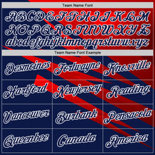 Load image into Gallery viewer, Custom Stitched Navy Red-White 3D Pattern Design Line Sports Pullover Sweatshirt Hoodie
