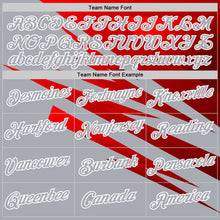 Load image into Gallery viewer, Custom Stitched Gray Red-White 3D Pattern Design Line Sports Pullover Sweatshirt Hoodie
