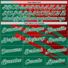 Load image into Gallery viewer, Custom Stitched Kelly Green Red-White 3D Pattern Design Line Sports Pullover Sweatshirt Hoodie
