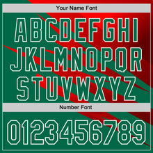 Load image into Gallery viewer, Custom Stitched Kelly Green Red-White 3D Pattern Design Line Sports Pullover Sweatshirt Hoodie
