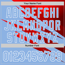 Laden Sie das Bild in den Galerie-Viewer, Custom Stitched Light Blue Red-White 3D Pattern Design Line Sports Pullover Sweatshirt Hoodie
