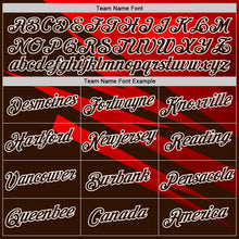 Load image into Gallery viewer, Custom Stitched Brown Red-White 3D Pattern Design Line Sports Pullover Sweatshirt Hoodie
