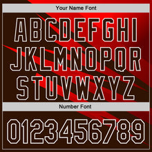 Load image into Gallery viewer, Custom Stitched Brown Red-White 3D Pattern Design Line Sports Pullover Sweatshirt Hoodie
