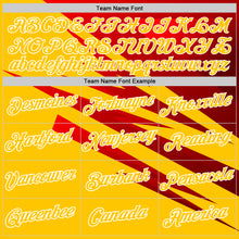 Load image into Gallery viewer, Custom Stitched Yellow Red-White 3D Pattern Design Line Sports Pullover Sweatshirt Hoodie
