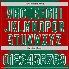 Load image into Gallery viewer, Custom Stitched Kelly Green Red-White 3D Pattern Design Abstract Splatter Grunge Art Sports Pullover Sweatshirt Hoodie
