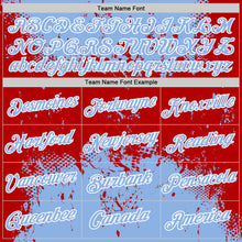 Загрузить изображение в средство просмотра галереи, Custom Stitched Light Blue Red-White 3D Pattern Design Abstract Splatter Grunge Art Sports Pullover Sweatshirt Hoodie
