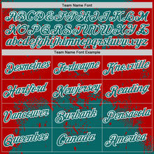 Charger l&#39;image dans la galerie, Custom Stitched Teal Red-White 3D Pattern Design Abstract Splatter Grunge Art Sports Pullover Sweatshirt Hoodie
