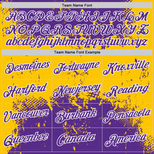Load image into Gallery viewer, Custom Stitched Purple Yellow-White 3D Pattern Design Abstract Splatter Grunge Art Sports Pullover Sweatshirt Hoodie
