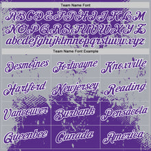 Load image into Gallery viewer, Custom Stitched Purple Gray-White 3D Pattern Design Abstract Splatter Grunge Art Sports Pullover Sweatshirt Hoodie
