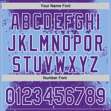 Load image into Gallery viewer, Custom Stitched Purple Light Blue-White 3D Pattern Design Abstract Splatter Grunge Art Sports Pullover Sweatshirt Hoodie
