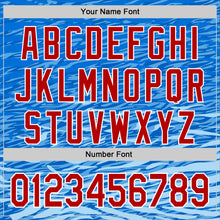 Load image into Gallery viewer, Custom Stitched Royal Red-White 3D Pattern Design Wave Sports Pullover Sweatshirt Hoodie
