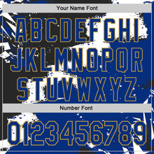 Загрузить изображение в средство просмотра галереи, Custom Stitched Black Royal Old Gold-White 3D Pattern Design Splash Torn Paper Style Sports Pullover Sweatshirt Hoodie
