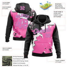 Загрузить изображение в средство просмотра галереи, Custom Stitched Black Pink Light Blue-White 3D Pattern Design Splash Torn Paper Style Sports Pullover Sweatshirt Hoodie
