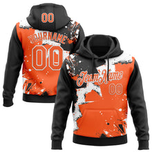 Загрузить изображение в средство просмотра галереи, Custom Stitched Black Orange-White 3D Pattern Design Splash Torn Paper Style Sports Pullover Sweatshirt Hoodie
