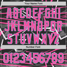 Load image into Gallery viewer, Custom Stitched Black Pink Light Blue-White 3D Pattern Design Line Sports Pullover Sweatshirt Hoodie
