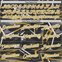 Load image into Gallery viewer, Custom Stitched Black Old Gold-White 3D Pattern Design Line Sports Pullover Sweatshirt Hoodie
