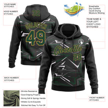 Load image into Gallery viewer, Custom Stitched Black Green Old Gold-White 3D Pattern Design Line Sports Pullover Sweatshirt Hoodie
