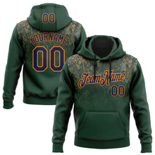 Load image into Gallery viewer, Custom Stitched Green Navy-Bay Orange 3D Pattern Design Tree Camo Gradient Hunting Sports Pullover Sweatshirt Hoodie
