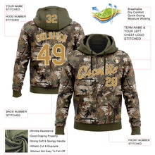 Load image into Gallery viewer, Custom Stitched Olive Old Gold-Cream 3D Pattern Design Tree Camo Hunting Sports Pullover Sweatshirt Salute To Service Hoodie
