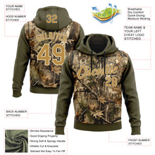 Load image into Gallery viewer, Custom Stitched Olive Old Gold-Cream 3D Pattern Design Tree Camo Hunting Sports Pullover Sweatshirt Salute To Service Hoodie

