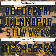 Load image into Gallery viewer, Custom Stitched Olive Navy-Yellow 3D Pattern Design Tree Camo Hunting Sports Pullover Sweatshirt Salute To Service Hoodie
