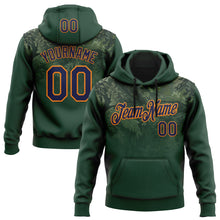 Load image into Gallery viewer, Custom Stitched Green Navy-Bay Orange 3D Pattern Design Tree Camo Gradient Hunting Sports Pullover Sweatshirt Hoodie
