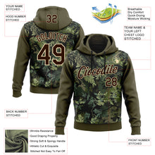 Load image into Gallery viewer, Custom Stitched Olive Brown-Cream 3D Pattern Design Tree Camo Hunting Sports Pullover Sweatshirt Salute To Service Hoodie
