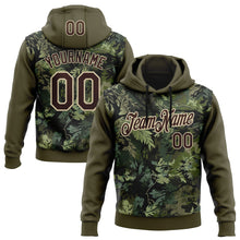 Load image into Gallery viewer, Custom Stitched Olive Brown-Cream 3D Pattern Design Tree Camo Hunting Sports Pullover Sweatshirt Salute To Service Hoodie
