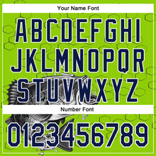 Laden Sie das Bild in den Galerie-Viewer, Custom Stitched Neon Green Navy Black-White 3D Pattern Design Sportswear Fishing Pullover Sweatshirt Hoodie
