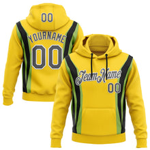 Laden Sie das Bild in den Galerie-Viewer, Custom Stitched Light Yellow Steel Gray Black Green-White 3D Pattern Design Sportswear Pullover Sweatshirt Hoodie
