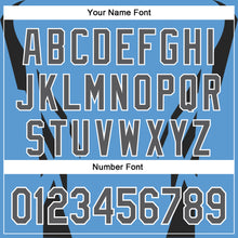 Laden Sie das Bild in den Galerie-Viewer, Custom Stitched Powder Blue Steel Gray Black-White 3D Pattern Design Sportswear Pullover Sweatshirt Hoodie
