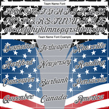 Laden Sie das Bild in den Galerie-Viewer, Custom Stitched Gray Steel Gray Black Blue Red-White 3D Pattern Design American Flag Inspire Patriotic Sportswear Pullover Sweatshirt Hoodie
