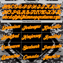 Laden Sie das Bild in den Galerie-Viewer, Custom Stitched Black Gold-Orange 3D Pattern Design Camo Sportswear Pullover Sweatshirt Hoodie
