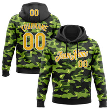Laden Sie das Bild in den Galerie-Viewer, Custom Stitched Black Yellow-White 3D Pattern Design Camo Military Sportswear Pullover Sweatshirt Hoodie
