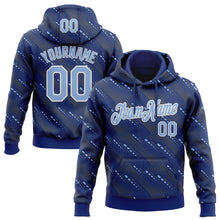 Charger l'image dans la galerie, Custom Stitched Royal Light Blue-White 3D Pattern Design Slant Lines Sports Pullover Sweatshirt Hoodie
