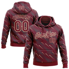 Load image into Gallery viewer, Custom Stitched Crimson Cream 3D Pattern Design Slant Lines Sports Pullover Sweatshirt Hoodie
