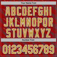 Load image into Gallery viewer, Custom Stitched Red Old Gold-White 3D Pattern Design Slant Lines Sports Pullover Sweatshirt Hoodie
