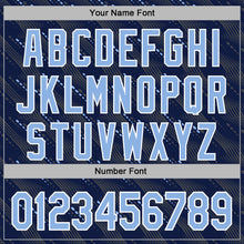 Загрузить изображение в средство просмотра галереи, Custom Stitched Navy Light Blue-White 3D Pattern Design Slant Lines Sports Pullover Sweatshirt Hoodie
