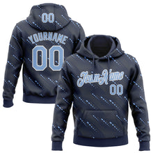 Загрузить изображение в средство просмотра галереи, Custom Stitched Navy Light Blue-White 3D Pattern Design Slant Lines Sports Pullover Sweatshirt Hoodie
