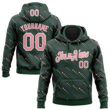 Laden Sie das Bild in den Galerie-Viewer, Custom Stitched Green Medium Pink-White 3D Pattern Design Slant Lines Sports Pullover Sweatshirt Hoodie
