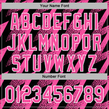 Load image into Gallery viewer, Custom Stitched Black Pink-White 3D Pattern Design Zigzag Shape Sports Pullover Sweatshirt Hoodie
