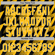 Load image into Gallery viewer, Custom Stitched Black Gold-White 3D Pattern Design Zigzag Shape Sports Pullover Sweatshirt Hoodie
