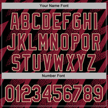 Load image into Gallery viewer, Custom Stitched Black Crimson-Cream 3D Pattern Design Zigzag Shape Sports Pullover Sweatshirt Hoodie
